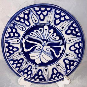 Vintage Talavera Plate Mexican Pottery Folk Art Signed Ruth Mex 11.25”